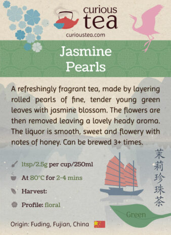 China Fuding Fujian Jasmine Pearl Mo Li Long Zhu Green Tea Label