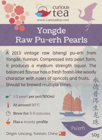 China Yunnan Pu-erh Tea Yongde Raw Pu-erh Pearls