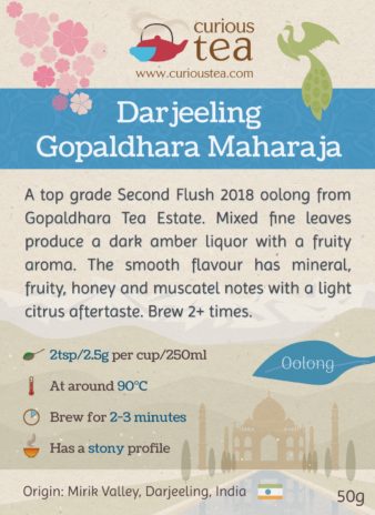 Indian Darjeeling Gopaldhara Maharaja Oolong Second Flush 2018