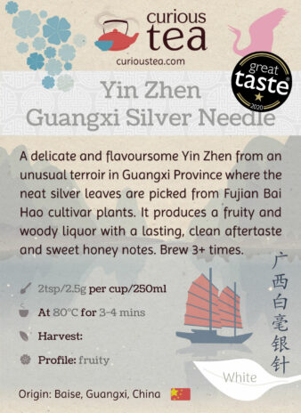 China Yin Zhen Guangxi Silver Needle White Tea Label