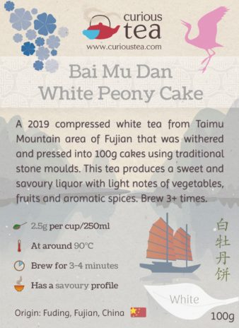 China Fujian Fuding Xianpu Bai Mu Dan Bing White Peony White Tea Cake