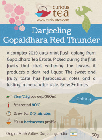India Darjeeling Gopaldhara Autumnal Flush Red Thunder Oolong