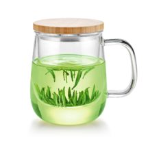 Glass Infuser Mug with Bamboo Lid 500ml - Samadoyo S-024A