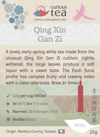 Taiwan Nantou Qing Xin Gan Zi White Tea