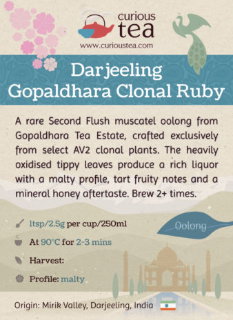 India Darjeeling Gopaldhara Clonal Ruby AV2 Second Flush Oolong Tea