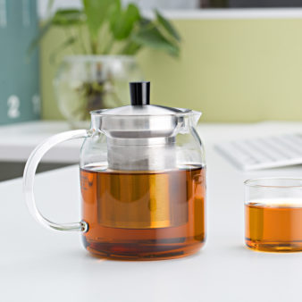 Samadoyo T-104 Glass and Stainless Steel Tea Pot and Cup Set