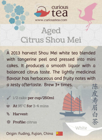 Aged Shou Mei with Citrus 2013 Aged White Tea