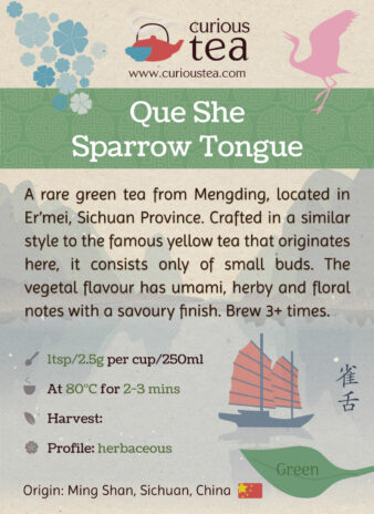 China Sichuan Province Ermei Mengding Que She Sparrow Tongue Green Tea