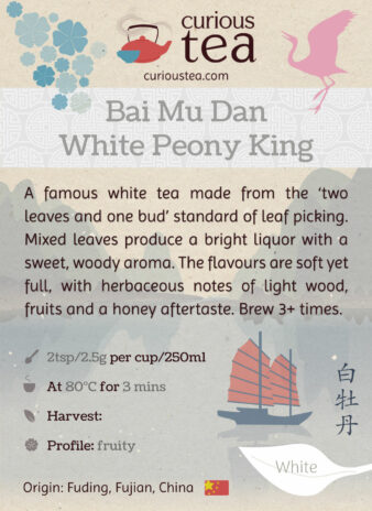 China Fudign Fujian Bai Mu Dan White Peony King White Tea Pouch