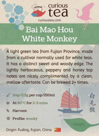 China Fujian Fuding Bai Mao Hou White Monkey Green Tea Pouch