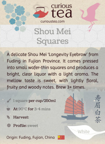 China Fujian Fuding Shoue Mei Wafers Precious Eyebrow Squares Pouch