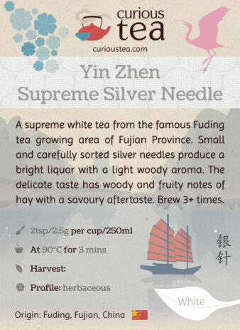 China Fujian Province Yin Zhen Supreme Silver Needle White Tea Pouch