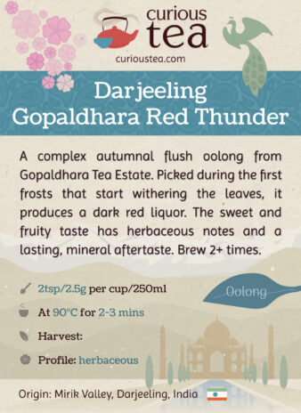 India Darjeeling Gopaldhara Autumnal Flush Red Thunder Oolong Pouch