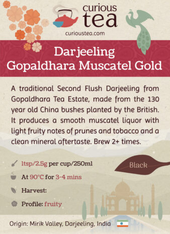 India Darjeeling Gopaldhara Second Flush Rare Muscatel Gold Black Tea Pouch
