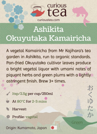 Japan Kumamoto Tsuge Ashikita Okuyutaka Kamairicha Green Tea Pouch