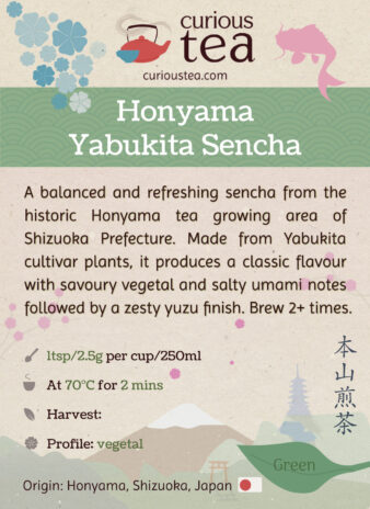 Japan Shizuoka Prefecture Honyama Yabukita Sencha Green Tea Pouch