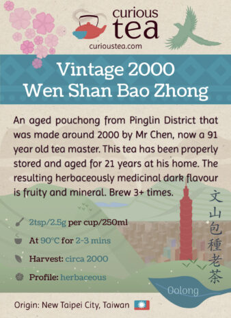 Taiwan New Taipei City 20 Years Aged Wen Shan Bao Zhong Oolong Pouch