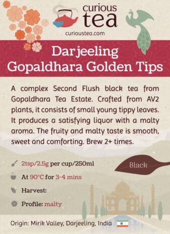 India Darjeeling Gopaldhara Golden Tips Second Flush Black Tea